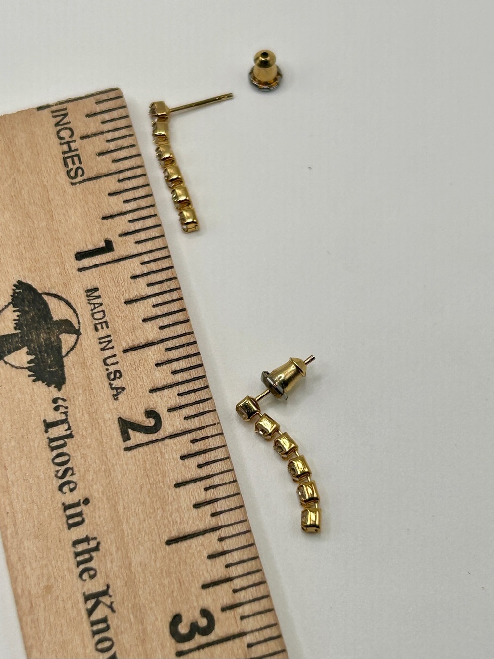 VTG Gold Drop Cubic Zirconia Diamond Earrings Dangle Style​ - Picture 8 of 13